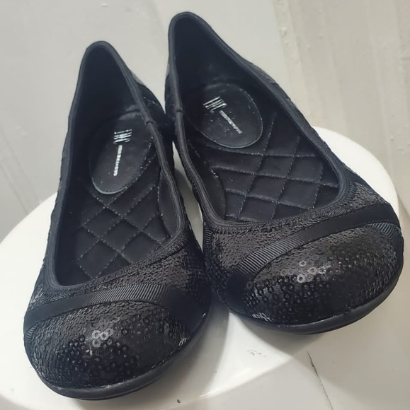 ICN International Concepts Sequence Black Flat Ballet Shoes 🌴 - Picture 2 of 8